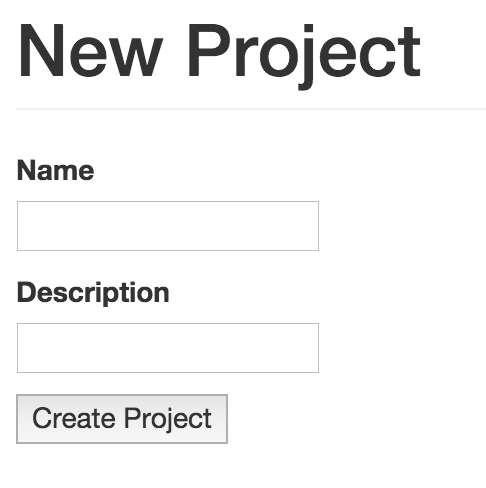unstyled project form